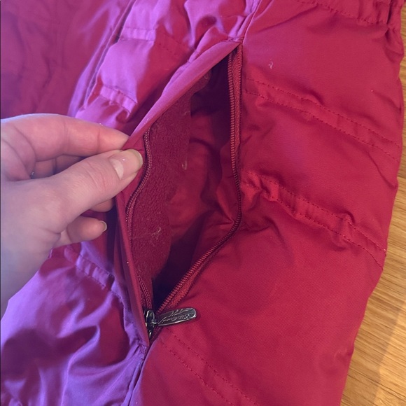 EDDIE BAUER Small Red 700 Fill Goose Down Parka Coat Jacket with Hood - Picture 10 of 10